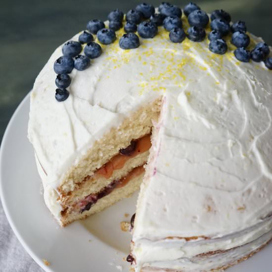 Summery Lemon Blueberry Cake - Recipe photo by bakinginblackandwhite