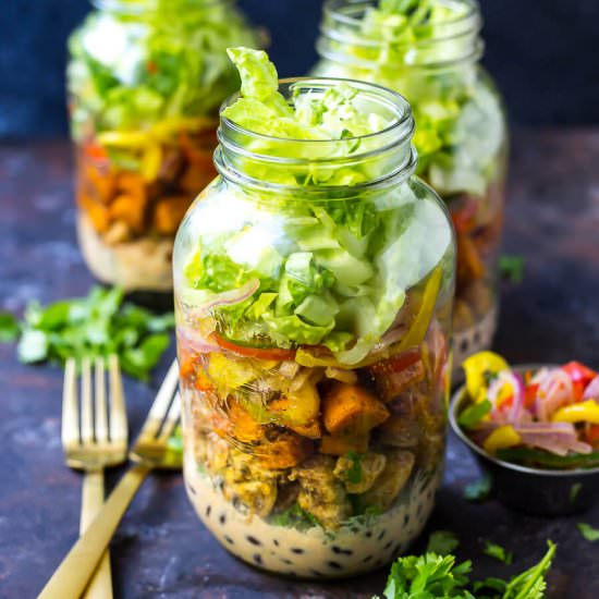 Sweet Potato Chipotle Burrito Jars - Recipe photo by thegirlonbloor