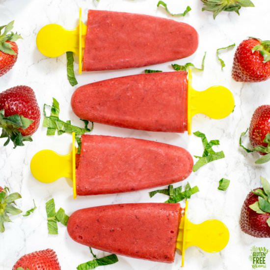 Strawberry Limeade Popsicles - Recipe photo by glutenfreemiami