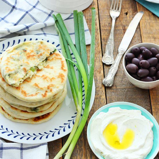 Feta scallion stuffed Pita - Recipe photo by The_Cookie_Fairy