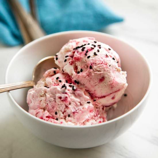 Sweet & Sour Strawberry Semifreddo - Recipe photo by keviniscooking