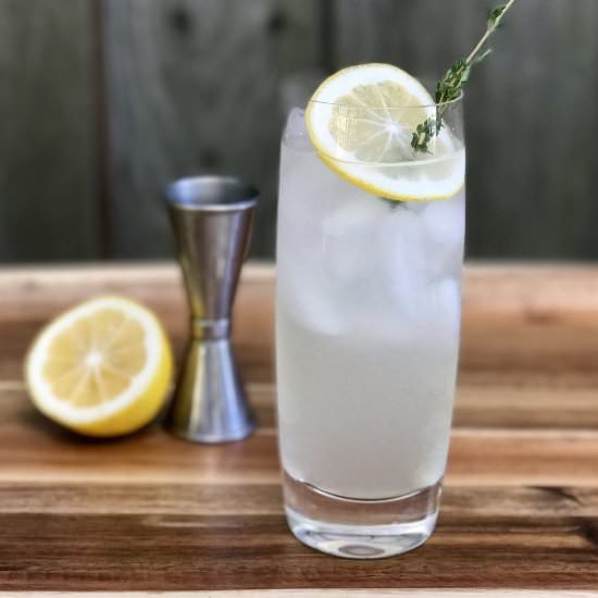 Meyer Lemon Tom Collins - Recipe photo by simmerandsauce