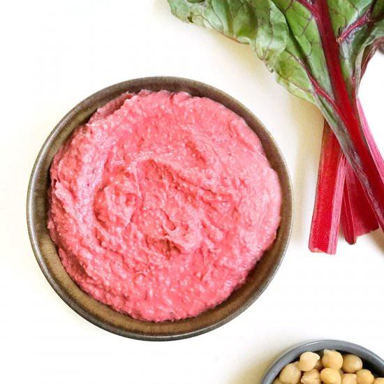 Pink Hummus with Swiss Chard Stems - Recipe photo by makingsof