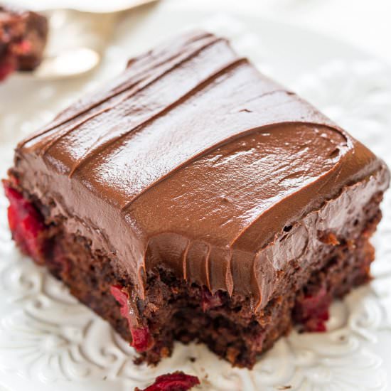 Triple Chocolate Cherry Cake - Recipe photo by Averie
