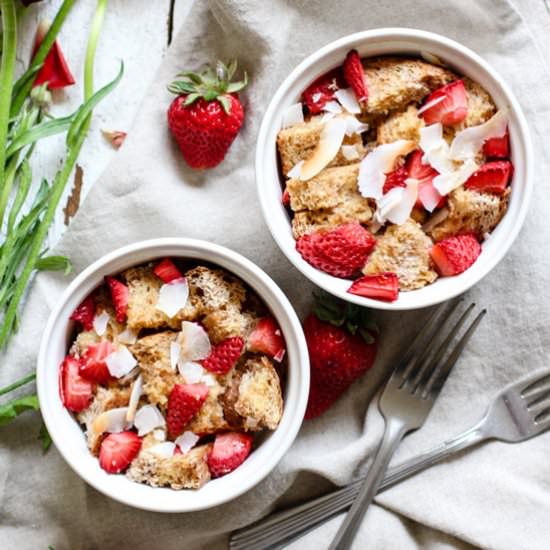 Strawberry Coconut French Toast - Recipe photo by rootsandradishes