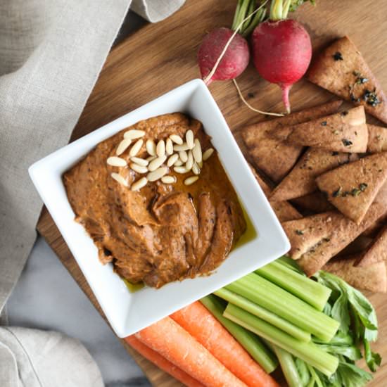 Roasted Eggplant Red Pepper Dip - Recipe photo by pumpkinandpeanutbutter