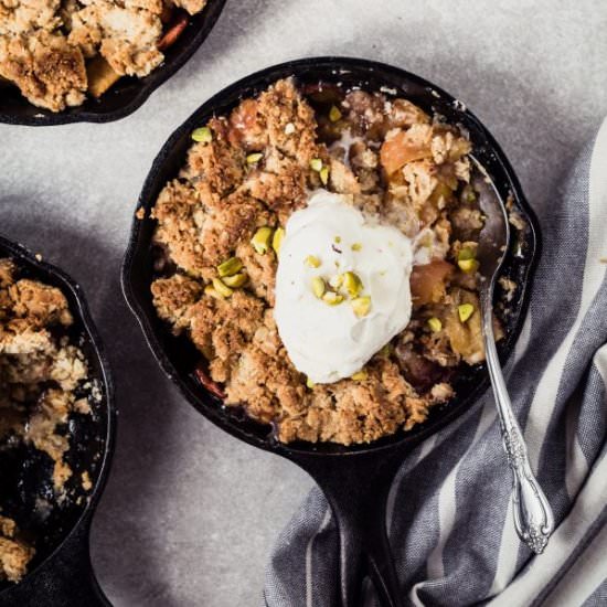 Maple Bourbon Peach Crumble - Recipe photo by EatGood4Life