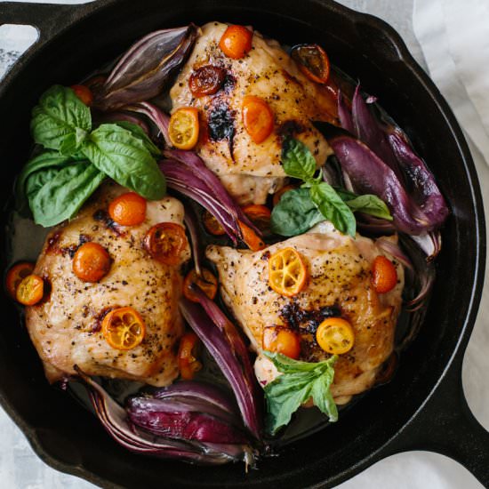 Basil Chicken with Kumquats - Recipe photo by Downshiftology