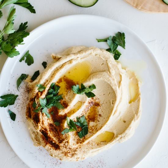3-Minute Hummus - Recipe photo by Downshiftology