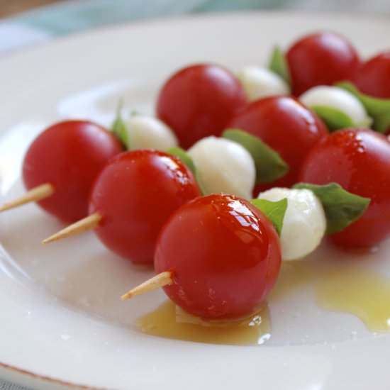 mini caprese skewers - Recipe photo by christinascucina