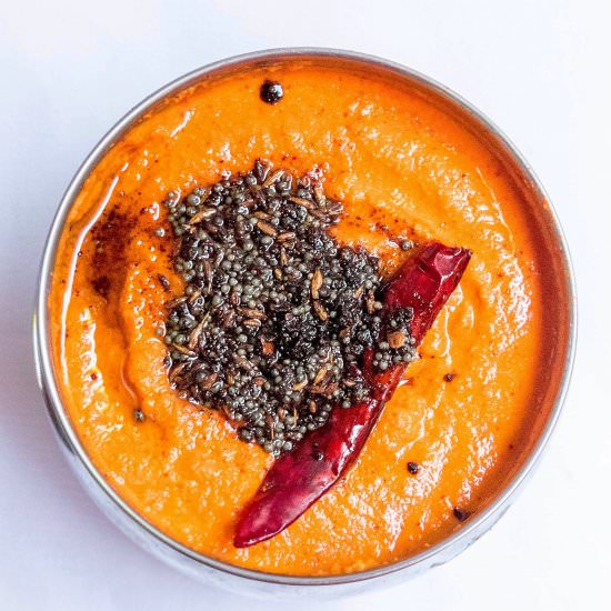 Simple Red Coconut Chutney - Recipe photo by dimpieekitchen