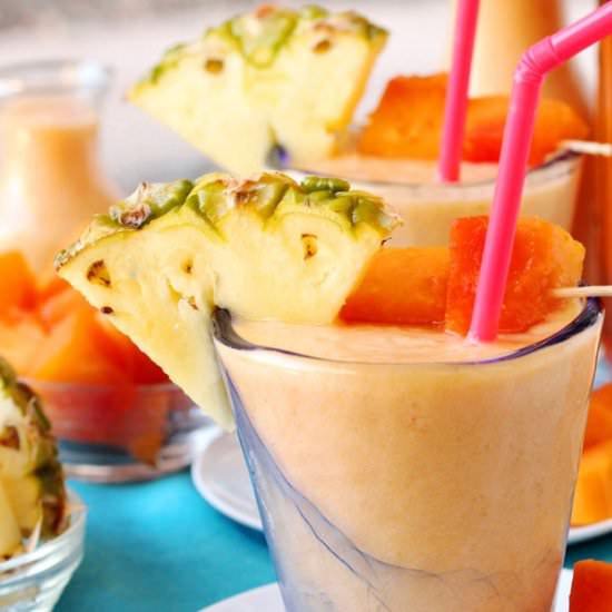 Papaya, Sun Tea, Pineapple Smoothie - Recipe photo by CouponClippingCook