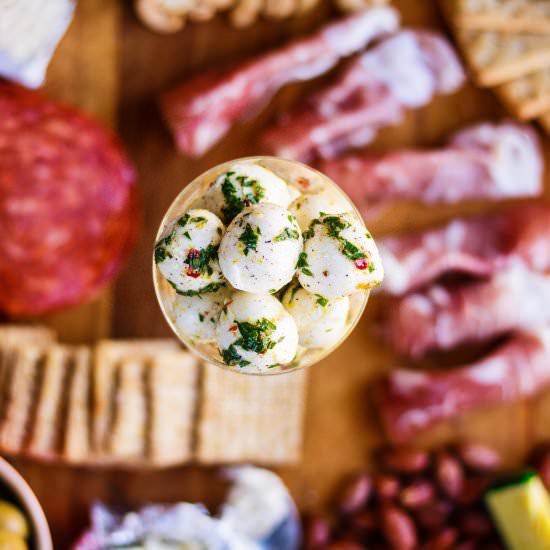 Easy Marinated Bocconcini - Recipe photo by thegreybell