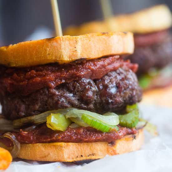 Cajun Burgers with Sweet Potato Bun - Recipe photo by foodfaithfitness