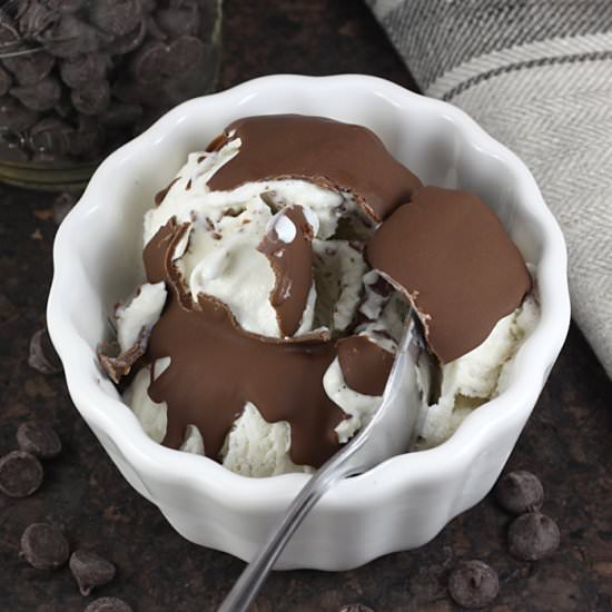 Dark Chocolate Peanut Butter Shell - Recipe photo by TheToastyKitchen