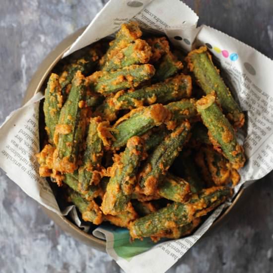 Besan Bhindi Fry - Recipe photo by Funfoodandfrolic
