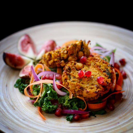 Sweet potato and chickpea fritters - Recipe photo by Jenniferocooks