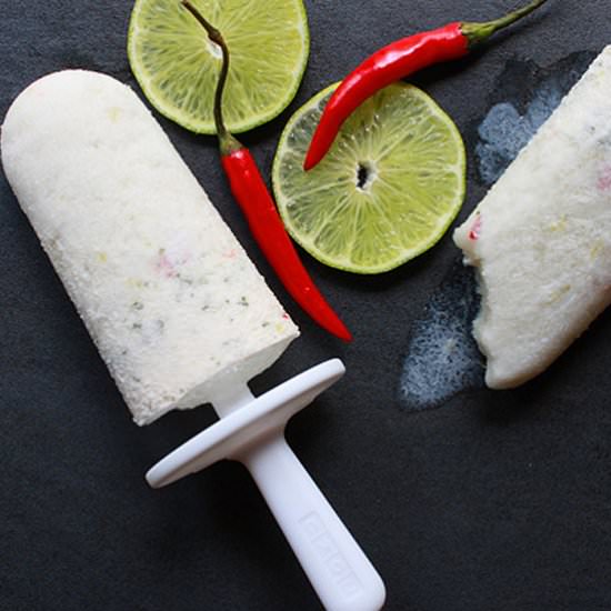 Boozy Coconut Chili Lime Popsicles - Recipe photo by asiancaucasian
