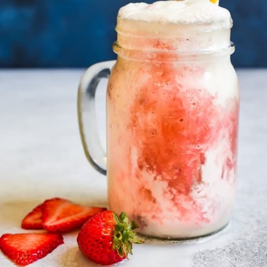 Strawberry Rhubarb Ice Cream Floats - Recipe photo by Neighborfood