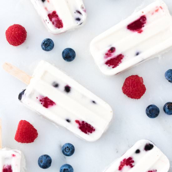 Red, White, and Blueberry Popsicles - Recipe photo by eatingbyelaine