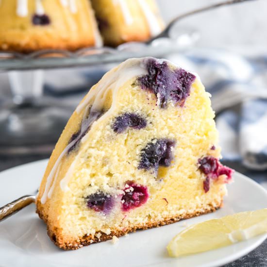 Lemon Blueberry Bundt Cake - Recipe photo by platedcravings