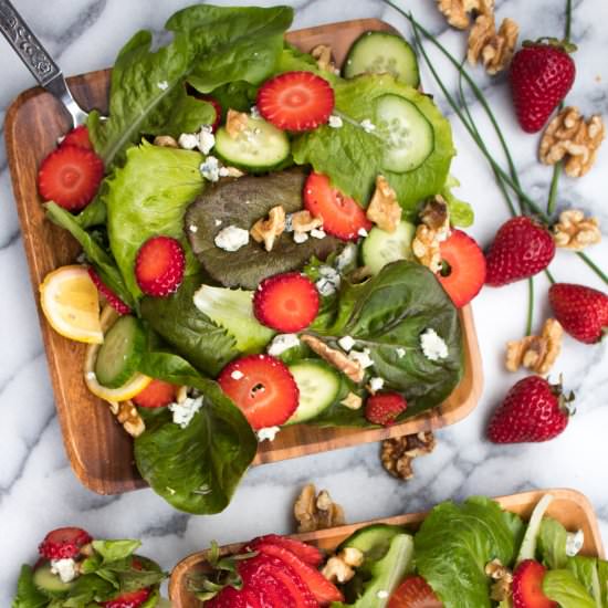 Garden Greens Strawberry Salad - Recipe photo by betweenthepine