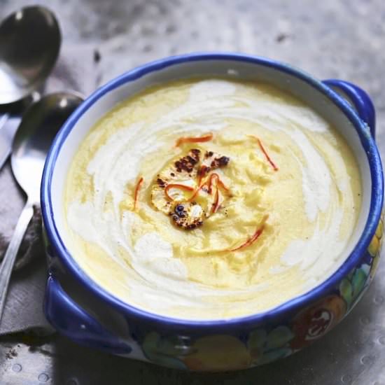 Roasted cauliflower & saffron soup - Recipe photo by Jenniferocooks
