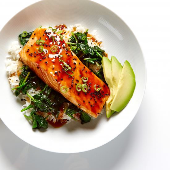 Teriyaki Salmon Rice Bowl - Recipe photo by BiteMeMore