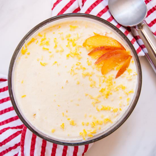 Peach Frozen Greek Yogurt - Recipe photo by ChampagneandPaperPlanes
