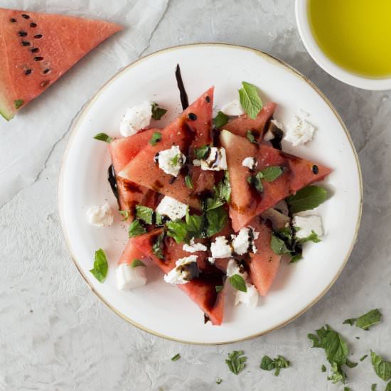 Watermelon & Goats Cheese Salad - Recipe photo by Inside the rustic kitchen
