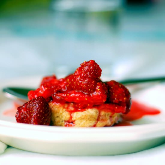 Strawberry Sauce Over Biscuits - Recipe photo by dragonflyhomerecipes