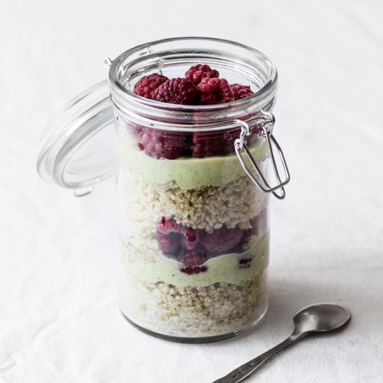 Avocado, Quinoa, and Berry Parfait - Recipe photo by thefullhelping