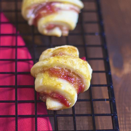 Rhubarb Goat Cheese Rugelach - Recipe photo by KneadingHome
