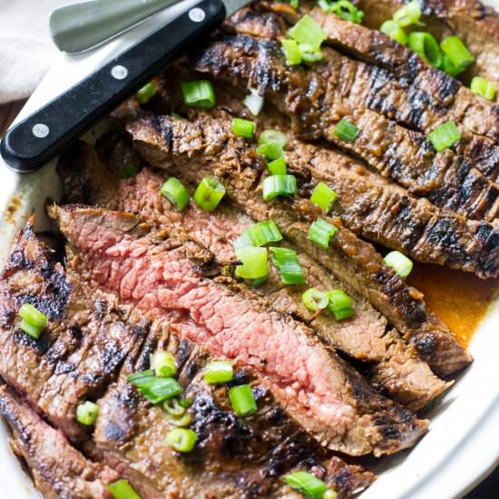 Grilled Marinated Flank Steak - Recipe photo by paleorunningmomma
