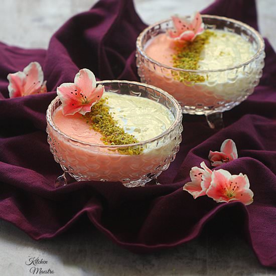 Mahalabia with Rose Syrup - Recipe photo by Kitchen Maestro