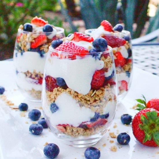 Fruit and Yogurt Parfait - Recipe photo by The Spicy Apron