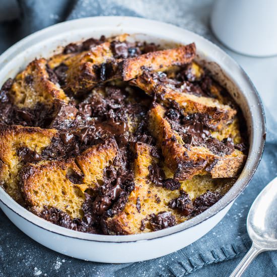 Chocolate Bread & Butter Pudding - Recipe photo by The Hungry Cook