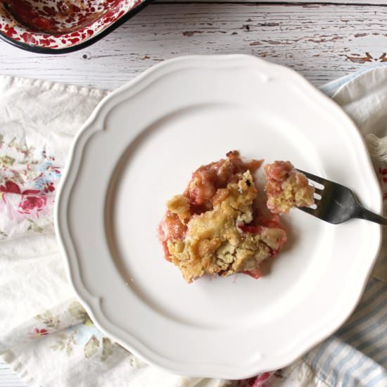 Strawberry Rhubarb Dump Cake - Recipe photo by MelissaKNorris