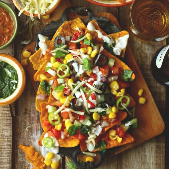 Loaded Vegetarian Nachos - Recipe photo by Funfoodandfrolic