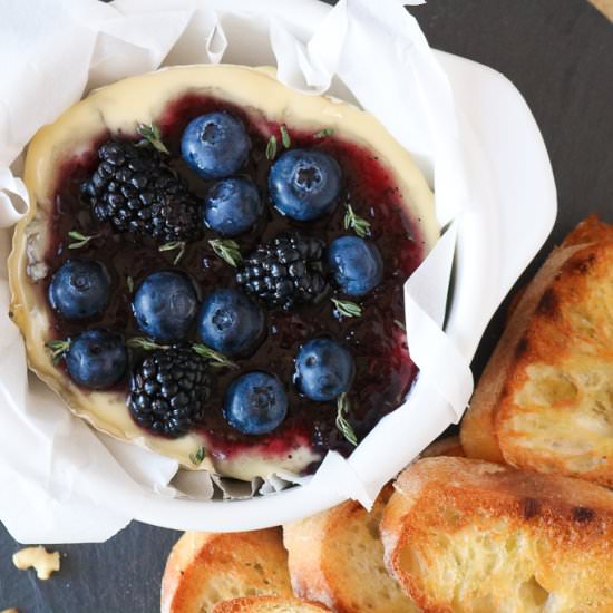 Camembert with Berries,Thyme & Wine - Recipe photo by Girl Heart Food
