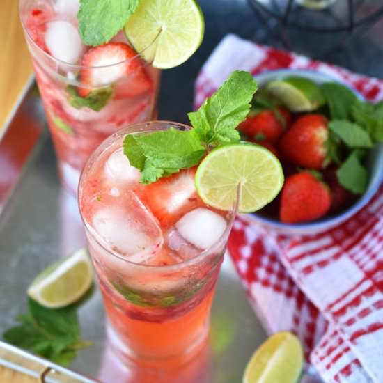 Family-Friendly Strawberry No-jito - Recipe photo by Woman in Real Life