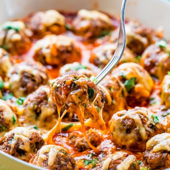 Enchilada Meatball Bake - Recipe photo by jocooks