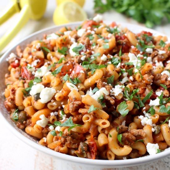 One Pot Greek Pasta - Recipe photo by Whitney Bond