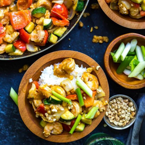 30-Minute Kung Pao Shrimp - Recipe photo by thegirlonbloor