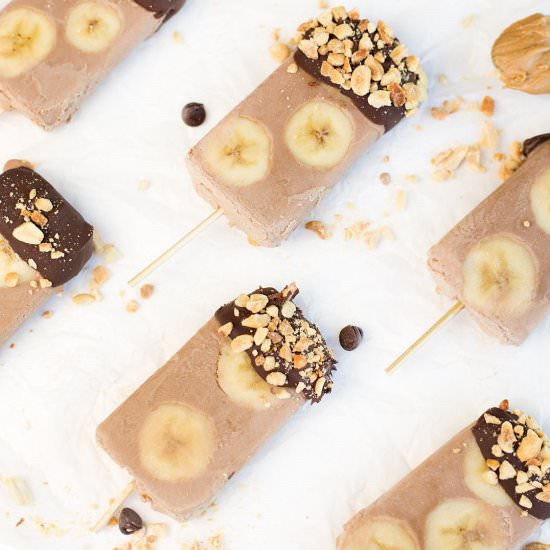 Chunky Monkey Popsicles - Recipe photo by Kiwi and Carrot