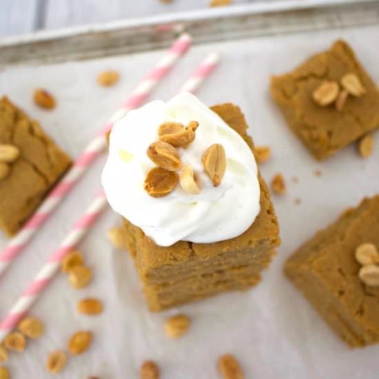 Healthy Peanut Butter Cake Bars - Recipe photo by vegannie