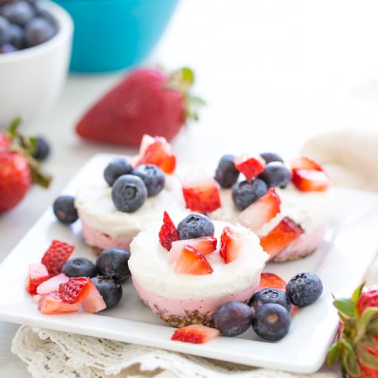 Dairy-Free Red White & Blue Cheesecakes - Recipe photo by happyfoodhealthylife