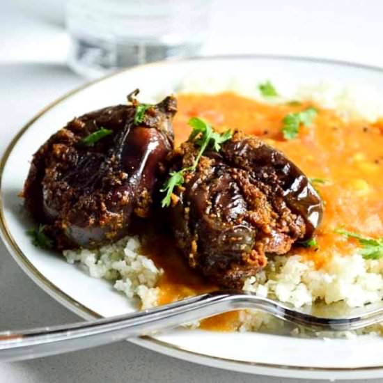 Spice Stuffed Baby Eggplant Recipe - Recipe photo by Mydaintysoulcurry