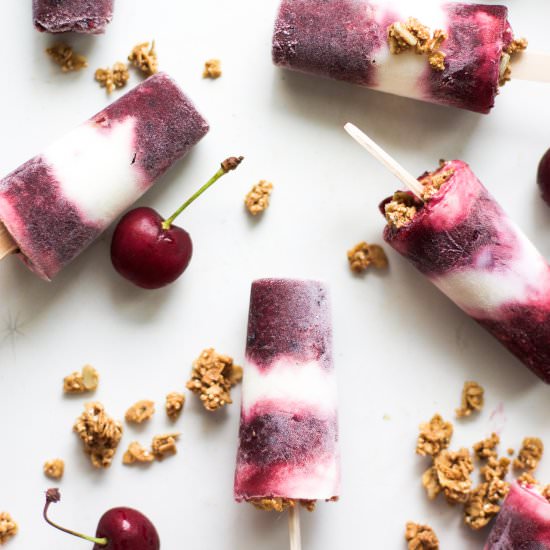 Cherry Vanilla Yogurt Granola Pops - Recipe photo by My Diary of Us