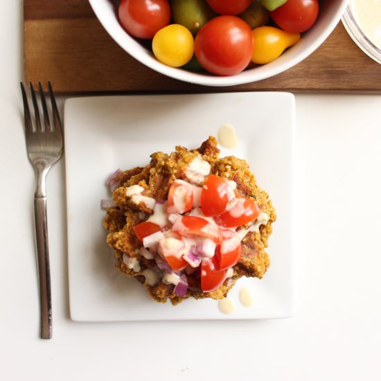 Falafel waffles - Recipe photo by meandthemoose